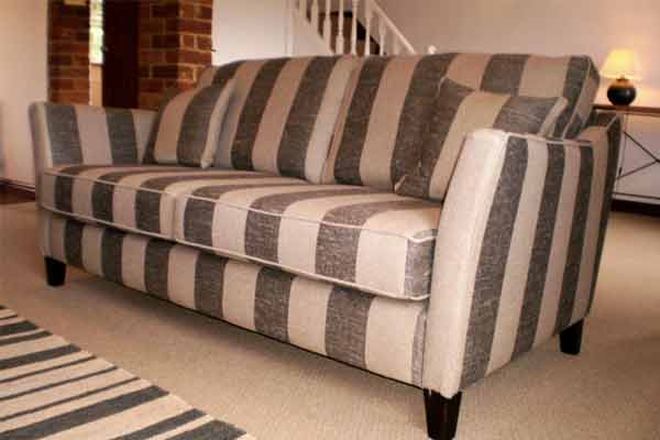 Grey striped deals sofa